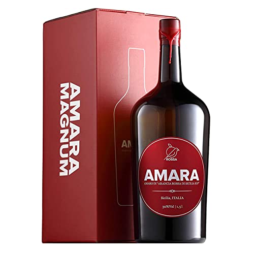 AMARA AMARO - Bitter mit sizilianischer Rotorange - 30% Vol. 1500 ml - Mit Geschenkbox von Generico