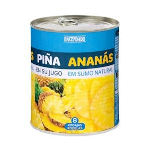Ananas im Saft in Scheiben, 822 g (490 g abgetropft), 2 Stück von Genérico