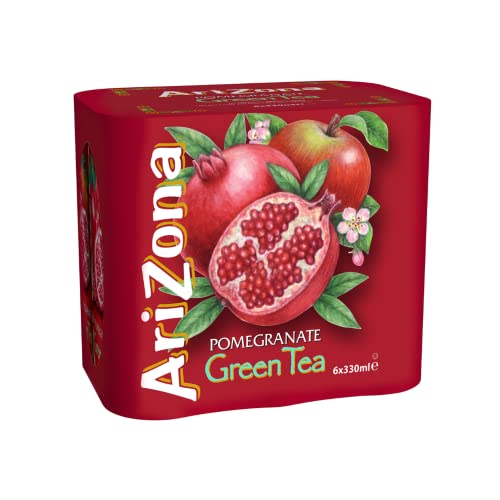 Arizona | Granatapfel Grüner Tee | Granatapfel-Eistee | Eistee-Dosen - 6 x 330 ml. | Eistee Granatapfel von Arizona