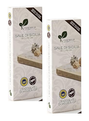 Ciokarrua | Modica Schokoladensalz Sizilien | Modica Rohverarbeitete Schokolade g.g.A. | Laktosefreier Schokoriegel | Schokoriegel - 2 x 200 Gr von ANTICO CAFFE' NOVECENTO