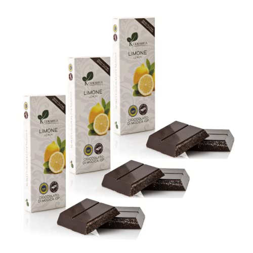 Ciokarrua Schokoladenzitrone | Zitronenschokolade von Modica | Modica Lemon Raw Schokoriegel - 3 x 100 Gr von Generico