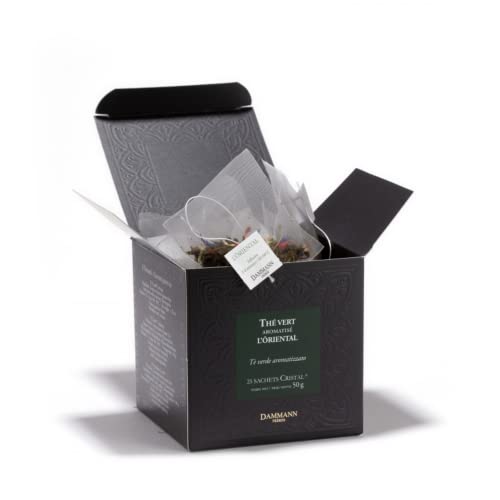 Dammann-Brüder | Orientalischer grüner Tee Pfirsich & Erdbeerwald | Grüner Tee Fruchtige Aromen - 25 Teefilter (50 Gr) Teebeutelfilter | Aromatisierter grüner Tee von Generico