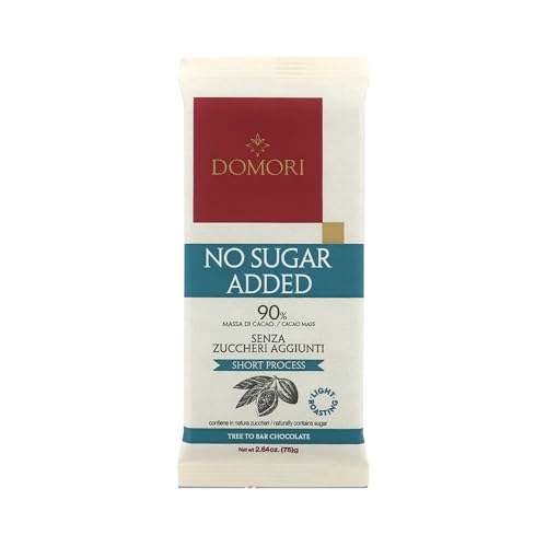 Domori | 90% Zartbitterschokolade ohne Zuckerzusatz | Dunkle Schokoladenriegelmischung aus Kakaobohnen - 75 Gr von Generico
