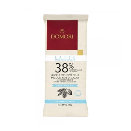 Domori | Milchschokolade 38% Kakaobohnenmischung | Milchschokoladentafel - 75 Gr von Generico