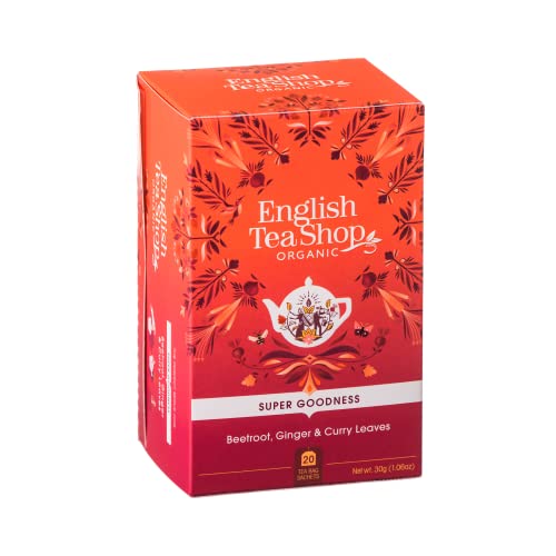 Englischer Teeladen | Bio-Tee mit Rote Beete, Ingwer und Curry | Rote Bete und Gewürze Kräutertee | Verdauungs-Kräutertee mit Ingwer - 1 x 20 Beutel (30 Gr) von Generico