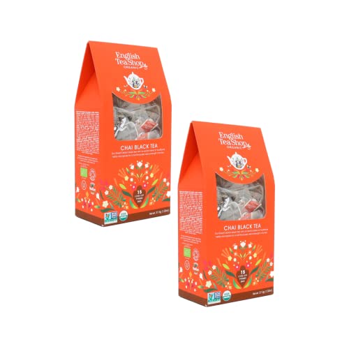 English Tea Shop® | Bio-Schwarztee-Chai | Schwarztee-Gewürze in Eco-Box - 2 x 15 Teepyramiden (75 Gr) | Schwarze Teebeutel von Generico