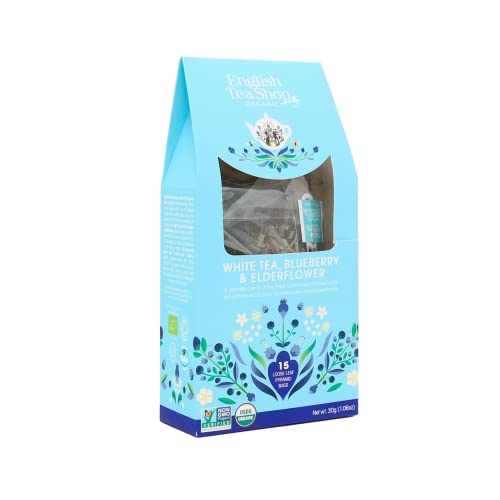 English Tea Shop® | Blaubeer- und Holunderblüten-Weißtee | Aromatisierter Bio-Weißtee – 15 Pyramiden-Teesiebe (30 g) von Generico