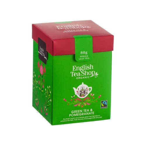 English Tea Shop® | Tè Verde Biologico Aroma Melagrana | Tisana Foglia Sfusa Eco-Box Kompostabil | Infuso al Melograno & Tè Verde - 80 Gr von Generico