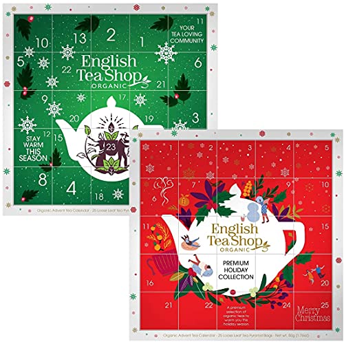 English Tea Shop® | Adventskalender Bio Weihnachtstee & Kräutertee Auswahl mit zusammensetzbaren Bildern Geschenkbox - 2 x 25 Teebeutel - 100 gr. von Generico