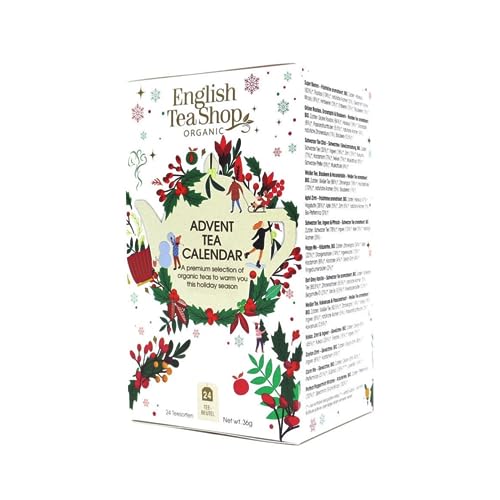 Englischer Teeladen | Adventskalender mit Tee & Kräutertees | Weihnachtstees sortiert mit festlichen Aromen | Advent Box Teebeutel - (25 Sachets - 37,5 Gr) von Generico