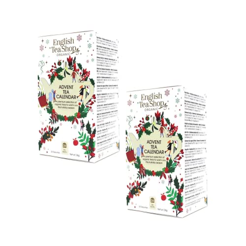 English Tea Shop® | Adventskalender mit Tee & Kräutertees | Weihnachtstees sortiert mit festlichen Aromen | Adventsbox mit Teebeuteln – (2 Kalender – insgesamt 50 Beutel) von Generico