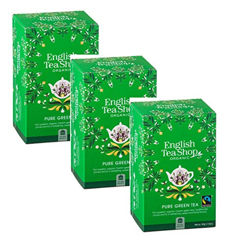 English Tea Shop Pure Green Tea Organic und Fairtrade Tee-Kollektion hergestellt in Sri Lanka - 3 x 20 Teebeutel (120 g) von Generico