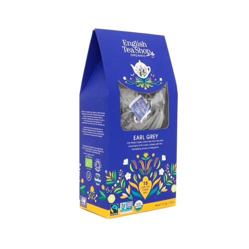 English Tea Shop® | Tè Nero Biologico Earl Grey Aromatizzato | Earl Grey al Bergamotto in Eco-Box - 15 Piramidi di Tè (37,5 Gr) von Generico