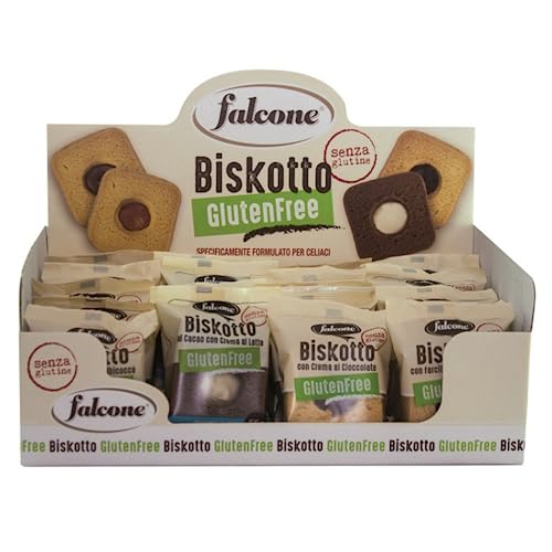 Falcone® | Biskotto® | Cofanetto di Biscotti Senza Glutine Assortiti | 24 Biscotti Gusti Cacao, Crema Latte, Ciliegia, Albicocca Senza Glutine - 1320 Gr von Generico