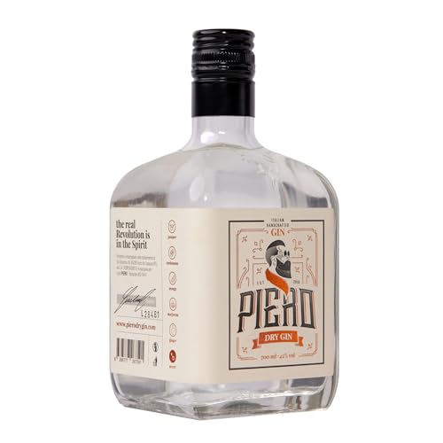 PIERO Dry Gin - Einzigartiger und Feinster Handwerklicher Gin mit Frischen Botanicals, Ideal für Aperitifs und Cocktails, Perfekt für Gin-Liebhaber, 42% Vol - Hergestellt in Italien, 700ml von PIERO Dry Gin