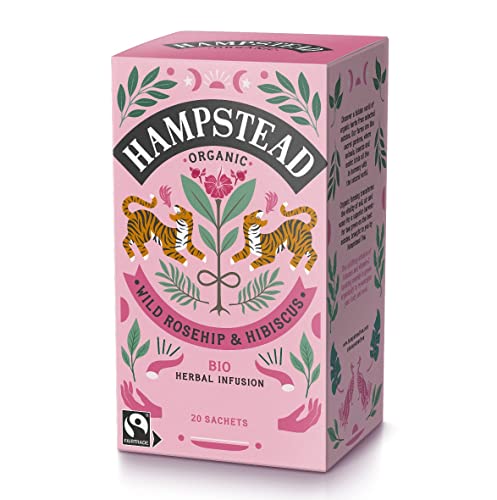 HAMPSTEAD TEA Bio Hagebutte-Hibiskusblüten-Tee 20 Teebeutel 30 g von Hampstead Tea