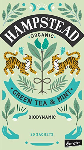 Hampstead Bio- und Biodynamischer Grüntee mit Minze - 1 x 20 Teebeutel (40 Gramm) von Generico