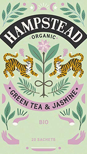 Hampstead Tè Verde Biologico Aroma al Gelsomino - 20 Bustine di Tè (40 Gr) | Verde & Gelsomino Tè in Bustine | Tè Verde Jasmine von Generico