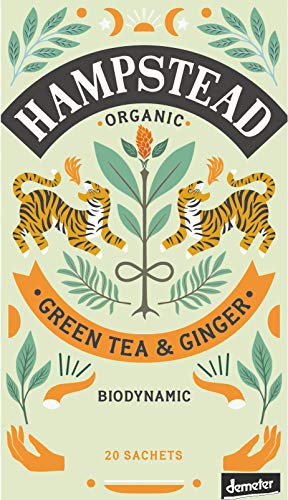 Hampstead Tea | Tè Verde Biologico e Biodinamico Zenzero | Zenzero Tisana e Tè 20 Bustine (40 Gr) | Tè Verde & Zenzero von Generico