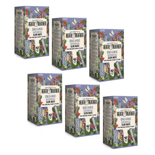 Heath & Heather Bio-Infusion von Rooibos, Mate Herb und Psyllium ohne Koffein - 6 x 20 Teebeutel (240 Gramm) von Generico