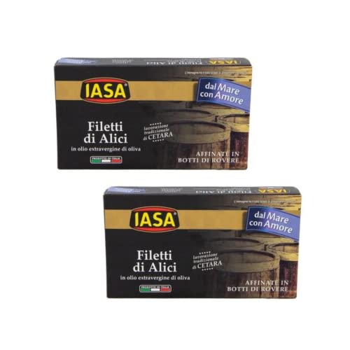 Iasa® | Sardellenfilets in nativem Olivenöl extra | Sardellenverarbeitung Cetara - 2 x 45 Gr Nettogewicht von Generico