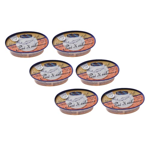 Jensens | Lachspastete - 6 x 80 Gr | Cremige und streichfähige Lachspastete | 6 Schalen mit Lachs in Pastete von Generico