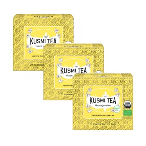 Kusmi Green Tea Jasmine Bio-Grüntee mit Jasminduft - 3 x 20 Teebeutel (120 Gramm) von Generico