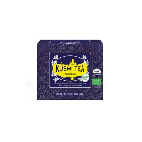 Kusmi Tea Anastasia Bio Schwarztee aromatisiert mit Bergamotte, Zitrone und Limette - 1 x 20 Teebeutel (40 Gramm) von Generico