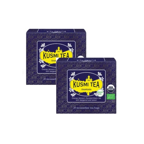 Kusmi Tea Anastasia Bio Schwarztee aromatisiert mit Bergamotte, Zitrone und Limette - 2 x 20 Teebeutel (80 Gramm) von Generico