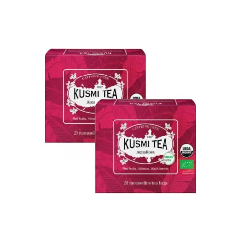 Kusmi Tea Aqua Rosa Bio gemischter roter Fruchtaufguss ohne Koffein - 2 x 20 Teebeutel (80 Gramm) von Generico
