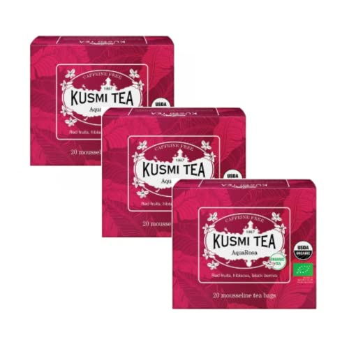 Kusmi-Tee | Aqua Rosa Bio-Tee mit roten Früchten | Gemischter Kräutertee aus roten Früchten ohne Koffein - 60 Teebeutel (120 gr) | Filter Kräutertee mit roten Früchten von Generico