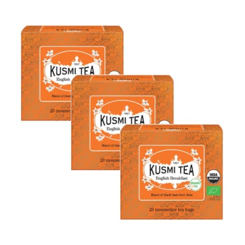 Kusmi-Tee | Mischung aus Schwarztee-Mix | Englisches Bio-Frühstück | Bio-Schwarztee - 3 x 20 Teebeutel (120 Gr) von Generico