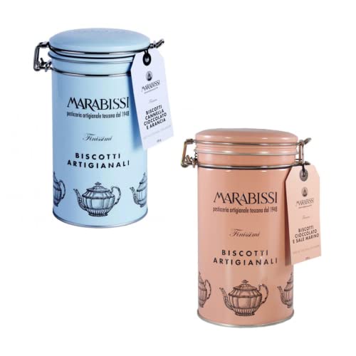 Marabisi | Handwerkliche Kekse: Metalldose mit Zimt, Schokolade und Orange | Metalldose Schokolade und Meersalz - 2 x 200 Gr Marabisi | Handwerkliche Kekse: Metalldose mit Zimt, Schokolade und Orange | Metalldose Schokolade und Meersalz - 2 x 200 Gr von Generico
