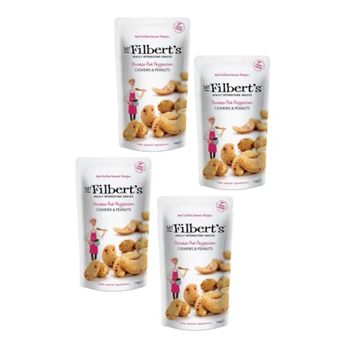 Mr. Haselnuss | Geröstete Cashewnüsse und Erdnüsse | Mischung aus Meersalz und peruanischem rosa Pfeffer - 4 x 110 Gr | Gemischter salziger Snack in Tüten Mr. Haselnuss | Geröstete Cashewnüsse und Erdnüsse | Mischung aus Meersalz und peruanischem rosa Pfeffer - 4 x 110 Gr | Gemischter salziger Snack in Tüten von Generico