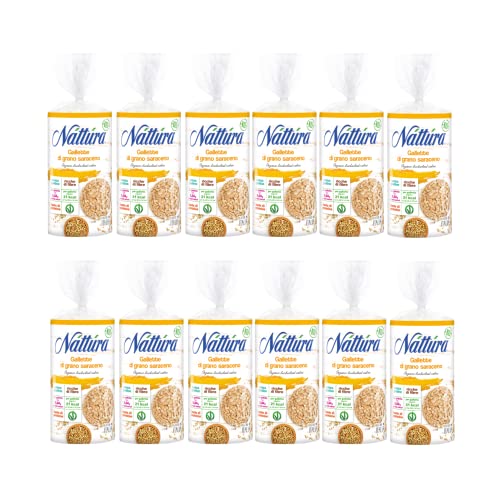 Nattura | Runde Buchweizenkuchen | Glutenfreie Bio-Kuchen Ballaststoffquelle - 12 x 100 Gr | Bio-Snack-Kuchen von Generico