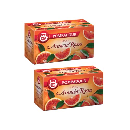Pompadour 1913 | Blutorangenaufguss ohne Koffein | Orange Fruchtiger Kräutertee - 2 x 20 Teebeutel (120 Gr) von Pompadour