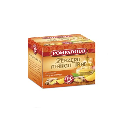 Pompadour 1913 | Aromatisierter Ingweraufguss | Mango-Thai-Kräutertee | Ingwer-Verdauungs-Kräutertee - 10 Teebeutel (22,5 Gr) von Generico