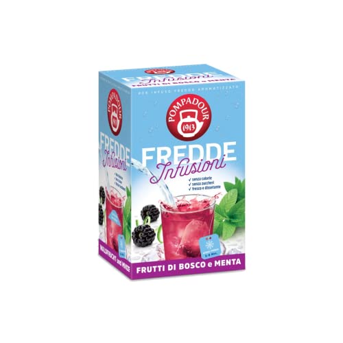 Pompadour® | Kalter Kräutertee zum Aufguss | Beeren mit Minze | Kräutertee in kaltem Wasser – 18 Filter (45 g) | Kalter Aufguss von Generico