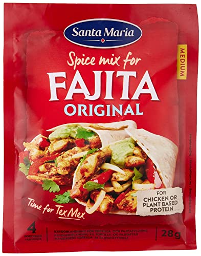 Santa Maria | 1 Beutel Gewürzmischung Gewürz für Fajita (1 Beutel = 4 Portionen) - 28 Gr von Santa Maria