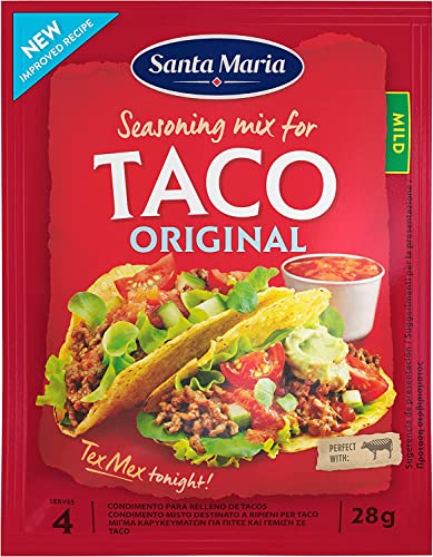 Santa Maria | 1 Beutel Gewürzmischung Gewürz für Taco (1 Beutel = 4 Portionen) - 28 Gr | Typisch mexikanische Kräuter für Taco von Generico