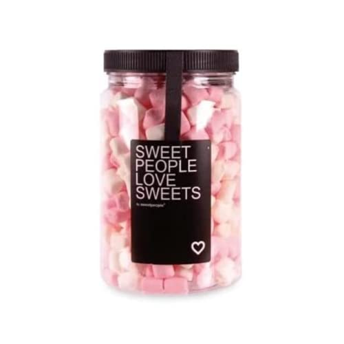 Süße Leute | Mini-Marshmallows Bianchi e Rosa | Eibisch Colorati Piccoli | Morbidi Marshmallow in Barattolo - 160 Gr. von Generico