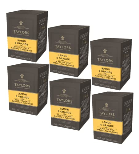 Taylors von Harrogate | Schwarzer Tee Zitrone & Orange | Aromatisierter Tee in Sachets | Schwarzer Tee Zitrone Orange - 6 x 20 Beutel (300 Gr.) | Zitronen-Schwarztee mit Koffein von Generico