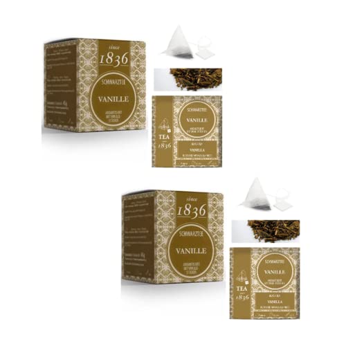 Tea Since 1836® Tè Nero Vaniglia in Piramidi | Tè Nero Vaniglia in Pezzi | Vanilla Tea Bags | Tea Nero Bustine Vaniglia 2 x 15 Piramidi - 90 Gr von Generico