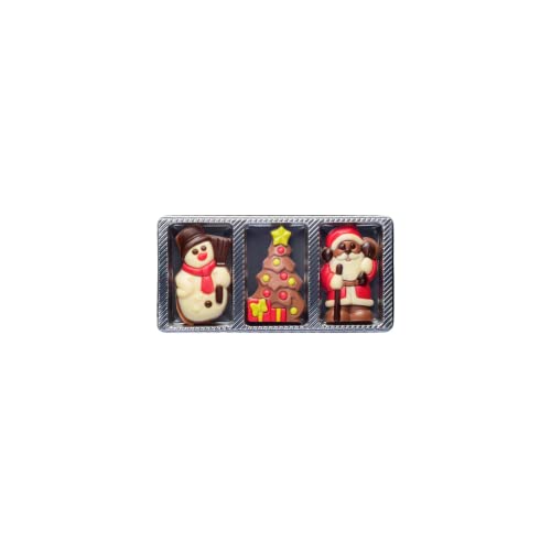 Weibler Confiserie | 3 Weihnachtsfiguren in Milchschokolade: Schneemann, Baum und Weihnachtsmann - 1 x 30 Gr von Generico