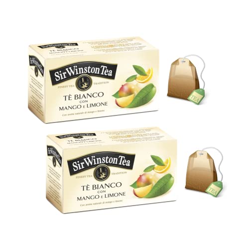 Weißer Tee mit Sir Wiston-Tee, Mango und Zitrone - 2 x 20 Teebeutel (50 Gramm) von Generico