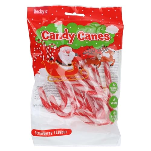 10 er Tüte Zuckerstangen Candy Canes Erdbeergescmack, a 12 cm von Generisch