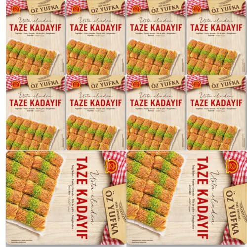 10 x Frische Kadayif Teigfäden - Engelshaar - Künefe Teigwaren Kadaifi Kataifi für Dubai Schkolade Chocolate 500 Gramm Mit Pufai Grocery, 10 x Frische Kadayif Teigfäden - Engelshaar - Künefe Teigwaren Kadaifi Kataifi für Dubai Schkolade Chocolate 500 Gramm Mit Pufai Grocery, von Generisch