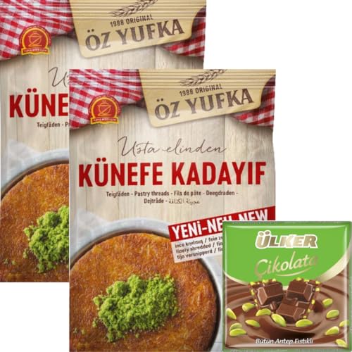 2 PACKS X OZYUFKA Frisch Teigfäden Engelshaar Kataifi Kadayif Shredded Fillo Teig Gebäck Kadaifi Fäden Taze Kadayif für Dubai-Schokolade 400 gr mit 70 gr Dama Schokolade 2 PACKS X OZYUFKA Frisch Teigfäden Engelshaar Kataifi Kadayif Shredded Fillo Teig Gebäck Kadaifi Fäden Taze Kadayif für Dubai-Schokolade 400 gr mit 70 gr Dama Schokolade von Generisch