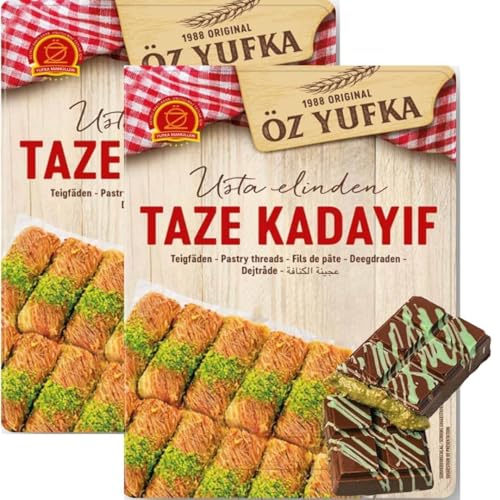 2 PACKS X OZYUFKA Frisch Teigfäden Kataifi Kadayıf Shredded Fillo Teig Gebäck Kadaifi Fäden Taze Kadayif für Dubai-Schokolade 400 gram 2 PACKS X OZYUFKA Frisch Teigfäden Kataifi Kadayıf Shredded Fillo Teig Gebäck Kadaifi Fäden Taze Kadayif für Dubai-Schokolade 400 gram von Generisch