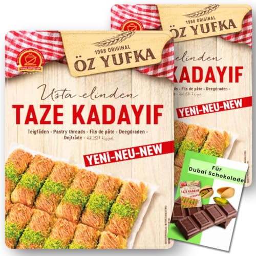 2 PACKS X OZYUFKA Teigfäden Kataifi Kadayıf Shredded Fillo Teig Gebäck Kadaifi Fäden Taze Kadayif für Dubai-Schokolade 400 gram 2 PACKS X OZYUFKA Teigfäden Kataifi Kadayıf Shredded Fillo Teig Gebäck Kadaifi Fäden Taze Kadayif für Dubai-Schokolade 400 gram von Generisch